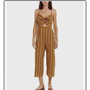 ASTR The Label Dylan Gold Yellow Striped Sleeveless Wide Leg Jumpsuit me…